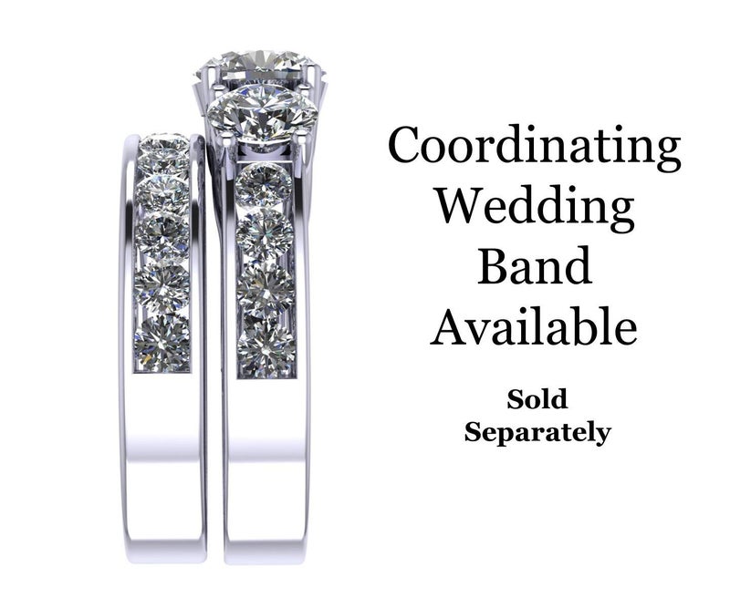 Central Diamond Center Lucita Style Sterling silver CZ 3 Stone Ring 2.50ctw (Euro) - Platinum Plated - Size 7 - Image 5